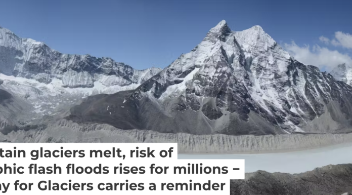 Imja Lake, a glacial lake in the Mount Everest region of Nepal, began as meltwater ponds in 1962 and now contains 90 million cubic meters of water. Its water level was lowered to protect downstream communities. Alton Byers